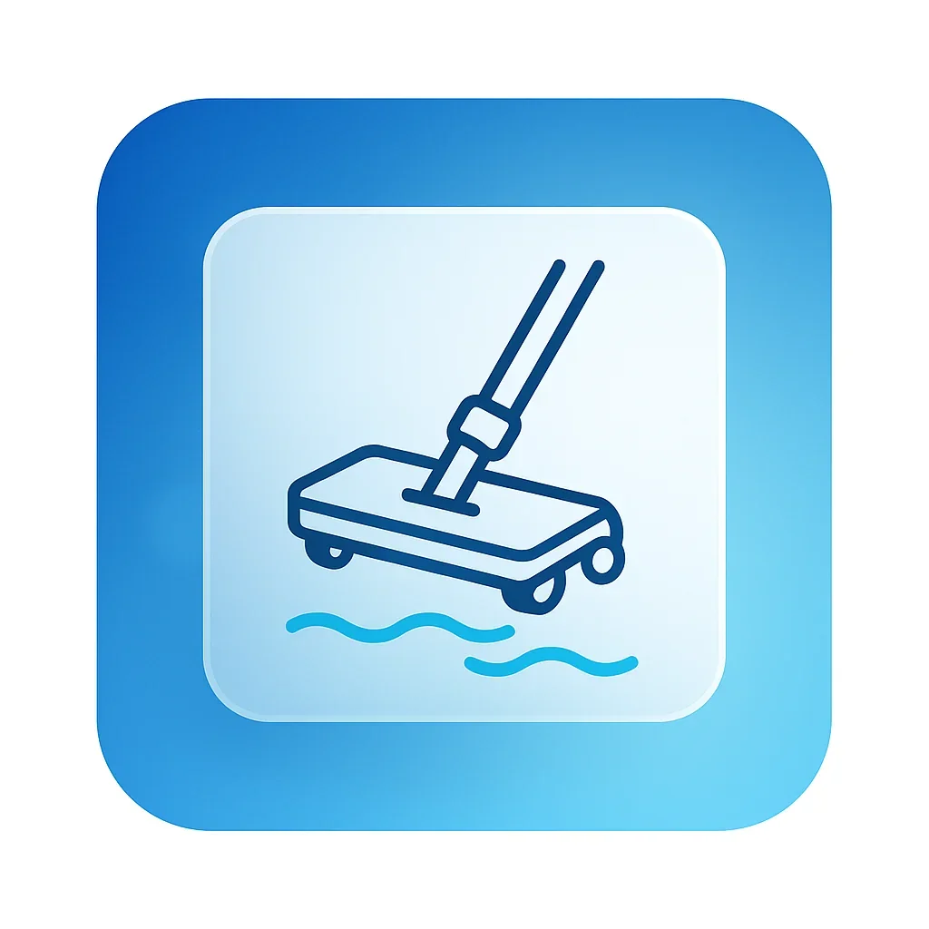 Automatic pool vacuum in operation